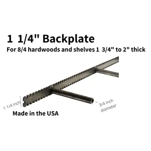 Sheppard Brackets Floating Shelf Mounting Bracket 1 1/4" Backplate Heavy Duty Easy Install for 8/4 Hardwood Lumber or Live Edge Slabs