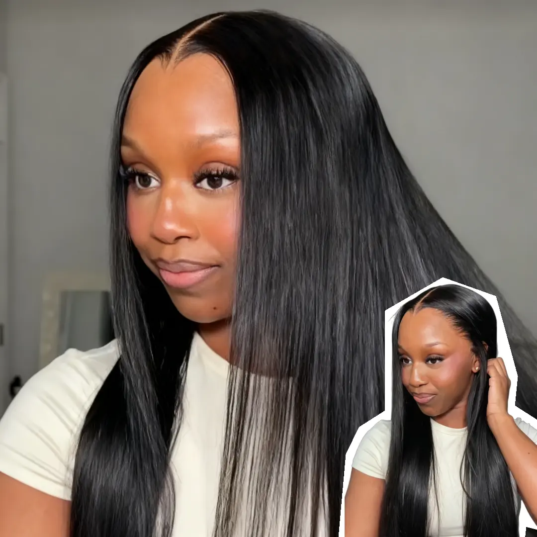 AliPearl Wigs Widow's Peak Straight Glueless 6x8 Lace Closure Wig M shaped Hairline Ready to Go Wig with Drawstring Pre Plucked Pre Cut Human Hair #TikTokShopBackToSchool #SoHoChic