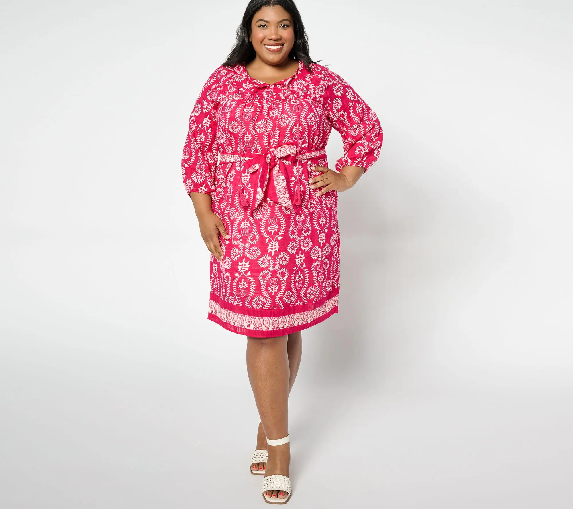Studio Park x Amy Stran Regular Textured Cotton Dress with Belt