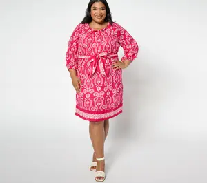 Studio Park x Amy Stran Regular Textured Cotton Dress with Belt