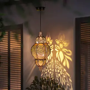 Solar-powered lantern outdoor lighting, outdoor waterproof design, hanging decorative lanterns, solar-powered lanterns, suitable for courtyards, balconies, paths, trees, and garden decoration.
