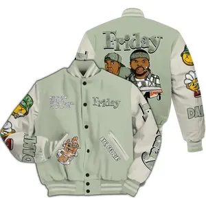 Seafoam Sail 4s Varsity Jacket: Friday Sneaker Stress Style, Unisex Varsity Jacket, Baseball Football Inspired Coat, Streetwear Fashion