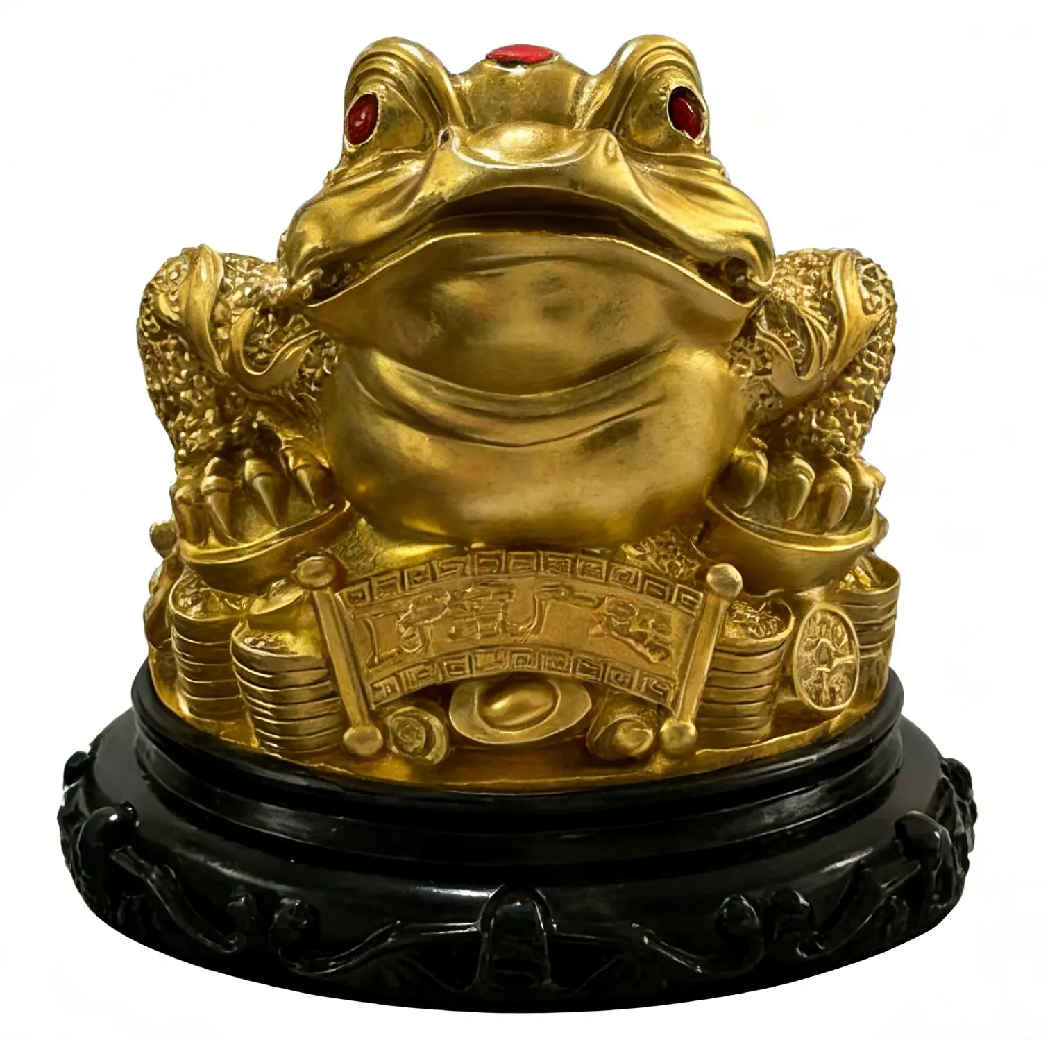 One Set Featuring A Golden Toad Figurine, A Large Wealth Frog Statue, And A Three-Legged Toad For Attracting Prosperity, Warding Off Evil Spirits, Good Fortune And Peace, And Ensuring Smooth Progress in Studies and Career. Suitable For Home Decorate