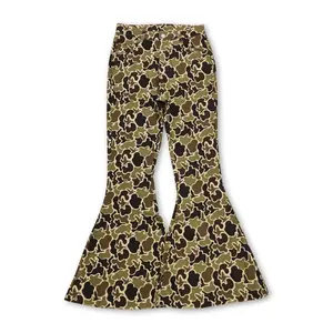 Camo Duck Print Women Denim Stretchy Bell bottoms pants Jeans