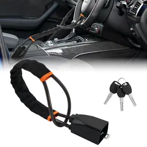 Car Steering Wheel Lock,Universal Car Security Lock with3 Keys and Seat Belt Buckle Lock Design, Automotive Car Accessories for Most Vehicles, SUV, Golf Universal Anti-Theft Car Device,Easy to Store