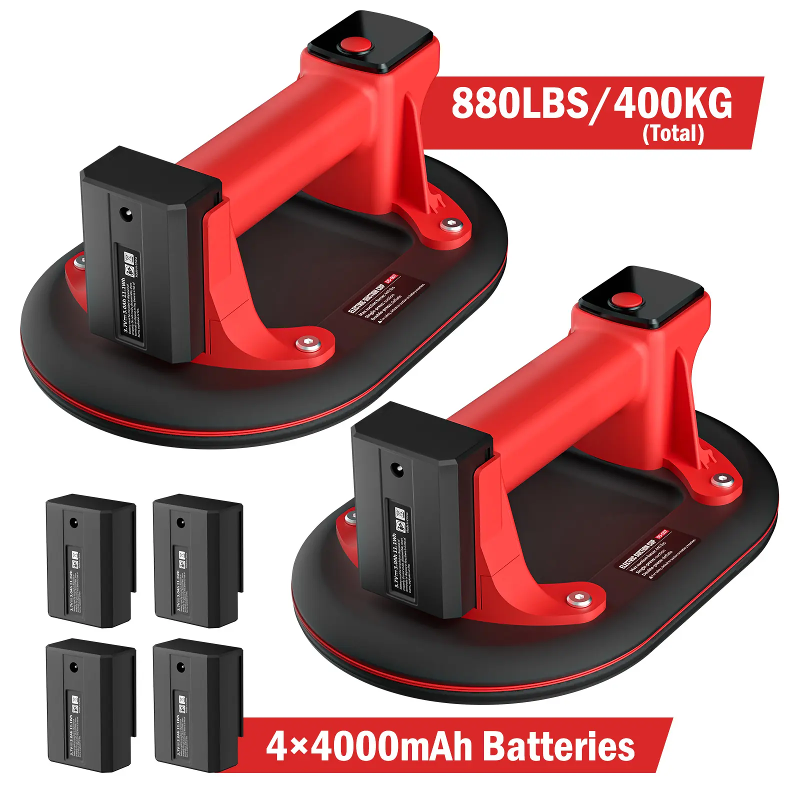 Electric Industrial Grade Tile Lifter with 4 Battery Packs 880 lbs Power Active Pressure Sensor for Tiles Stone Wood Glass Concrete Pavers Drywall Tool - Hardware