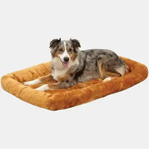 Dog Cat Soft Warm Bed Cinnamon - Pet Sleeping Mat, Ultra-Soft Synthetic Sheepskin, Comfy Cushion Pad, Washable, Crates & More