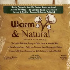 The Warm Company Warm & Natural Cotton Quilt Batting - Premium All-Natural, Comfortable, Cozy Heirloom Quilt & Craft Batting for Sewing Projects, All-Natural Quilts, Comfortable Cotton Quilts