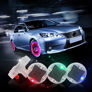 4-Pack Solar Led RIM Lights with Motion Sensor-Car, Bicycle and Motorcycle Color Rim Lights Cap