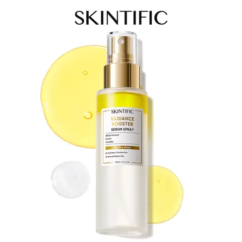 [SKINTIFIC] Radiance Booster Serum Spray, Hydrating Face Mist with Bifida Ferment & Squalane, Instant Dewy Glow, Soothes Skin, Vegan Skin Care, All In One Mist 3.3 fl oz, Cruelty-Free, Black Friday Gifts, Holiday Gifts