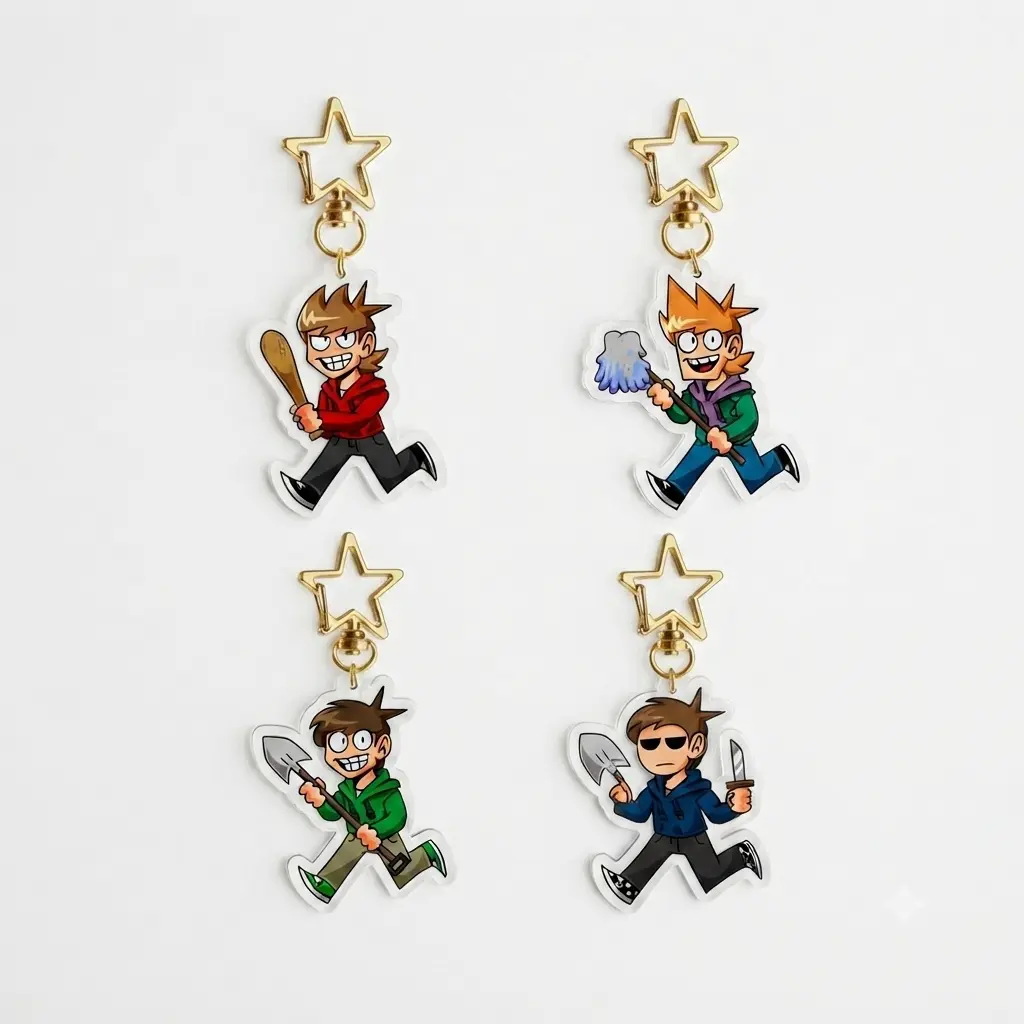 Eddsworld Acrylic Keychains | Edd, Matt, Tord & Tom, Keychain Gift Birthday