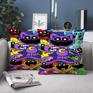 2Pc, this Poppy Playtime style printed pillowcase, comfortable fabric, suitable for Halloween, Christmas, vacation home, house, living room, bedroom, RV, sofa, pillow set decoration, holiday gifts, double-sided printing, excluding pillow core.