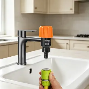 Faucet water pipe connector, universal faucet hose conversion connector, kitchen faucet adapter, quick installation without tools, suitable for indoor, outdoor, garden faucet hose conversion connector accessories