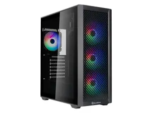 SilverStone Technology FARA 515XR Black Compact ATX Mid-Tower Chassis with Dual Radiator Support and Stunning Rainbow Lighting