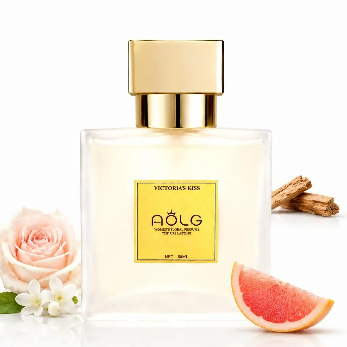 AOLG Victoria's Kiss Eau de Toilette for Women, Long-Lasting Floral Fruity Perfume with Bergamot and Vanilla Notes, 50ml (1.7 oz), Single Item, Flowers, Female, Women's Fragrance, Adults, Long Lasting Protection Women's Fragrance