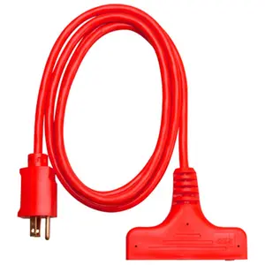 212 MAIN Master Electrician 04004ME 6 ft. Red 3-Outlet Extension Cord - Indoor/Outdoor Household Appliance Accessory, Large Appliance Parts & Accessories