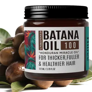 WAZYO Batana Oil 100 - Unrefined Honduran Miracle Oil for Thicker Fuller Healthier Hair 112ml Natural Honduras Hair Mask Elaeis Guineensis Palm Oil