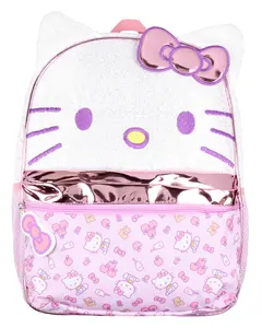 Sanrio Hello Kitty Apples and Bows Sequin with PVC Bow Zipper Pull School Travel 16" Backpack For Kids