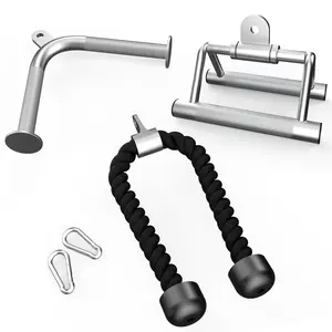 SincMill SCM-5003 Combo Tricep Press Down Cable Attachment, Multi-Option: Double D Handle, V-Shaped Bar, Tricep Rope