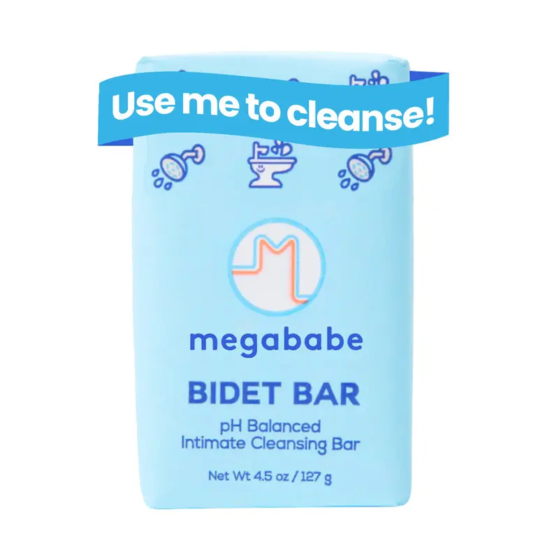 Megababe Bidet Bar pH Balanced Daily Cleansing Bar for Intimate Area, 4.5 oz Self Care Products, Dermatologist & Gynecologist Approved, Safe for Sensitive Skin, Ph-Balance Intimate Washes & Wipes Single Item, Feminine Wash