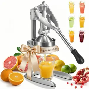 Stainless Steel & Cast Iron Manual Citrus Juicer Lemon Squeezer Heavy Duty Hand Press for Oranges Lemons Limes Grapefruits & Pomegranates Commercial Grade Easy to Clean