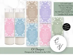 Baby Shower Candle Sticker Labels