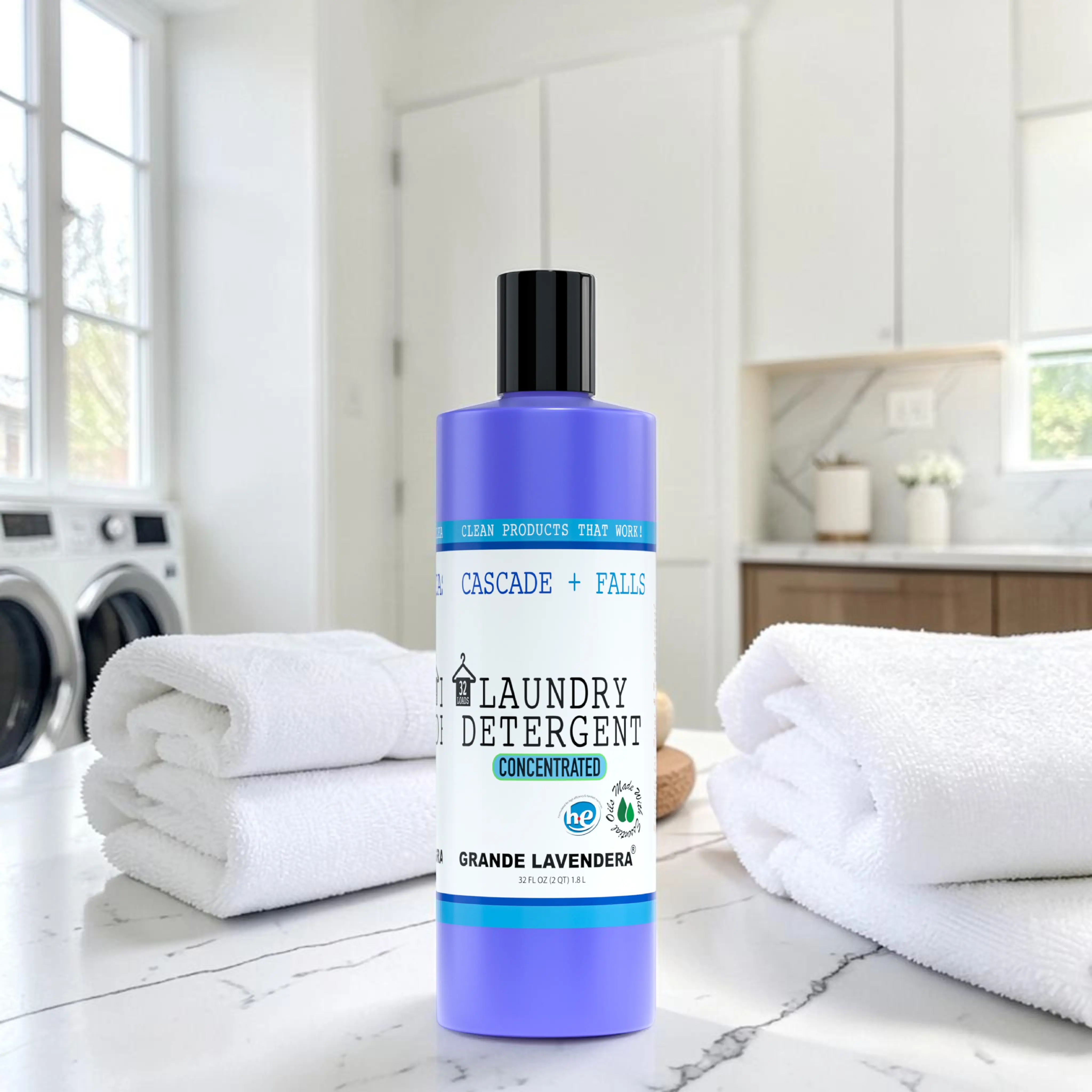 Cascade + Falls Laundry Detergent, 32 oz
