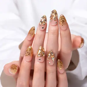 Lovful | New Collection 14PCS Acrylic Press On Nails-10PCS Elegance + Free Bonus 4PCS Glam Pack Glitter