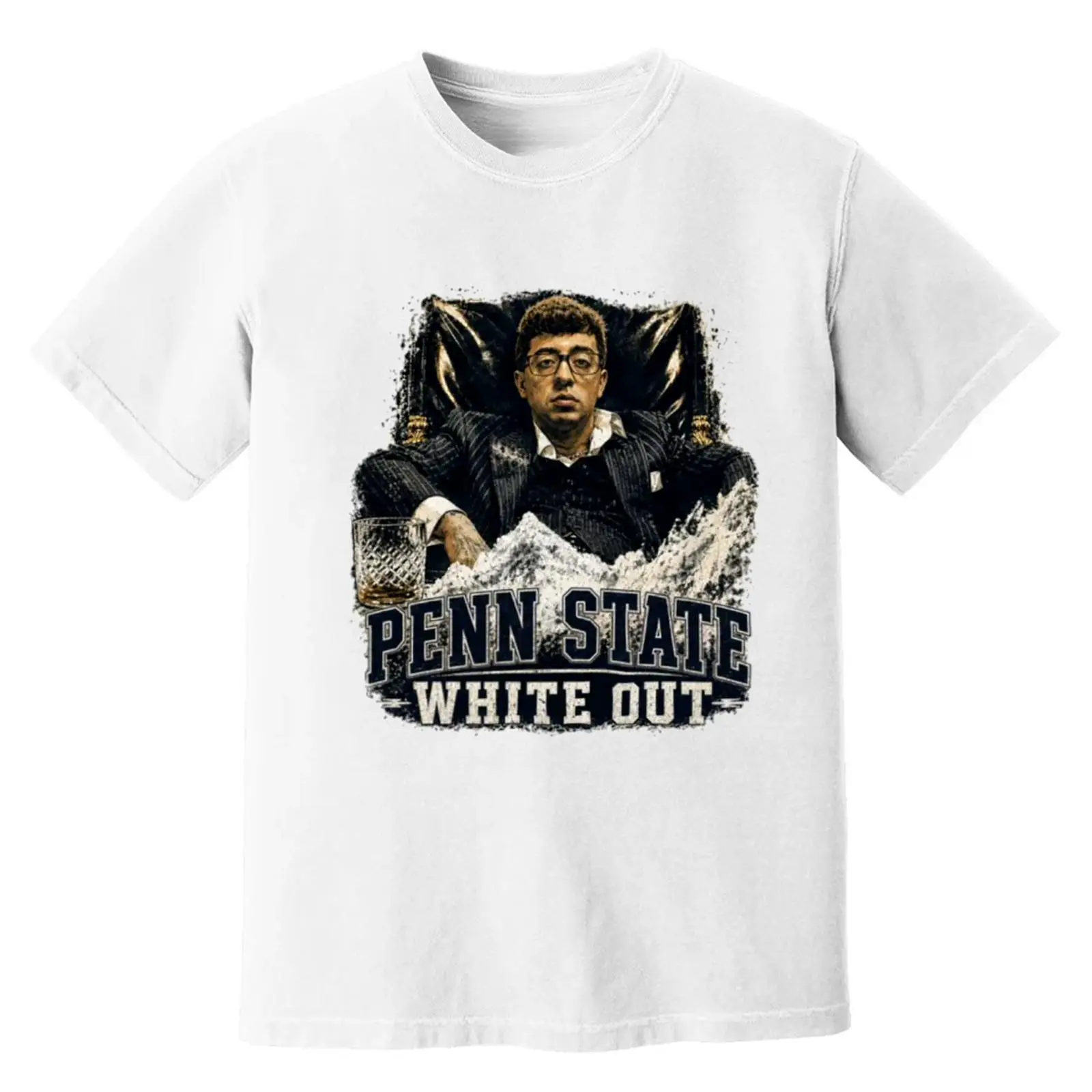 Penn State White Out Comfortable Graphic Tee Ring-Spun Cotton Soft-Washed T-Shirt Trendy Tops Perfect Gift