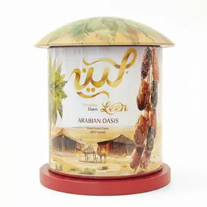 Premium Golden Mix Dates from Madinah, Saudi Arabia – Arabian Oasis Gift Can, Handpicked Assorted Dates, Natural & Fresh, 220g