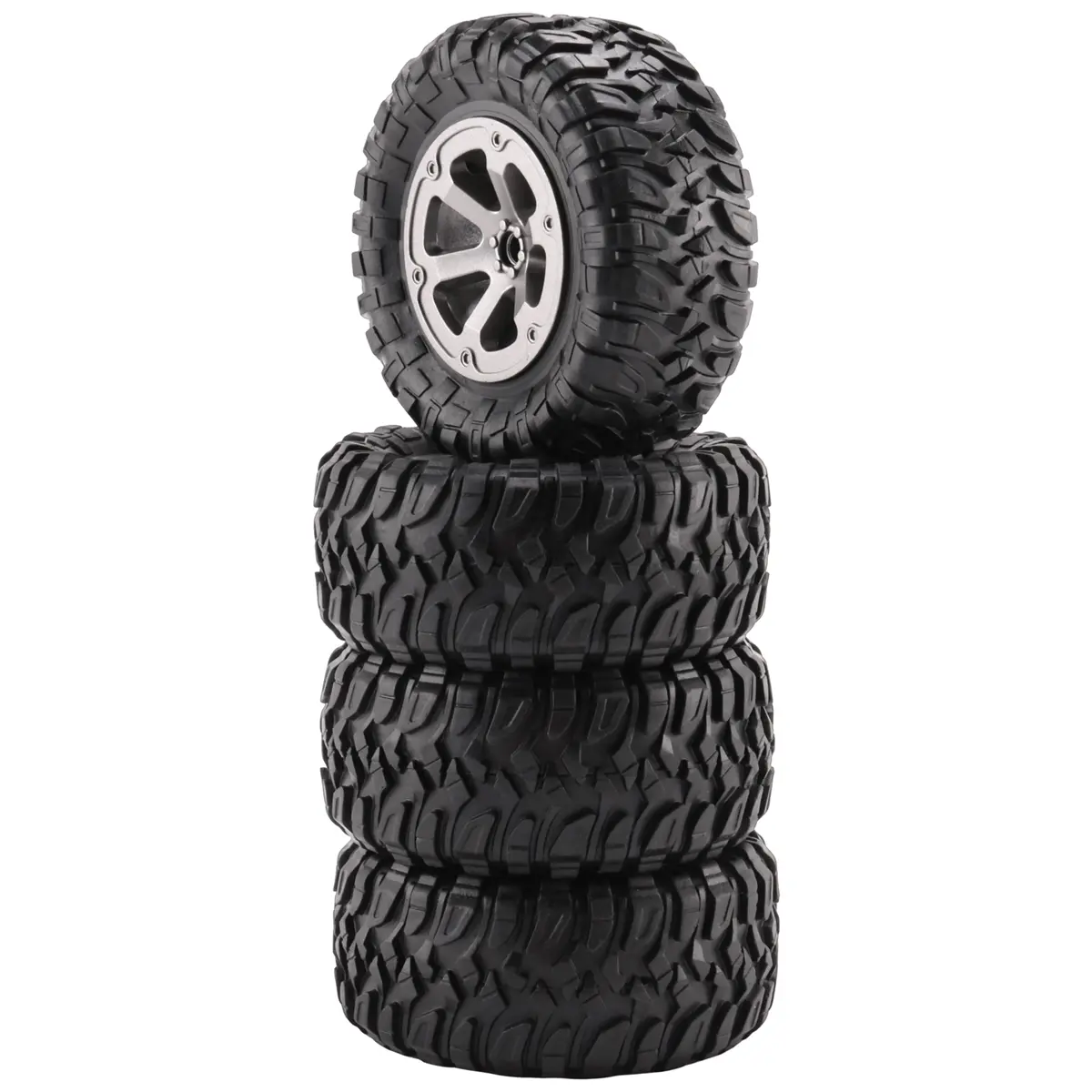 4Pcs 73mm Tire Tyre Wheel for WPL C14 C24 B24 B36 MN D90 MN-90 MN99S FY003 FY004 RC Car Upgrade Parts Accessories, 150G/Set, 32Mm Width, Rubber, 42Mm Inner Diameter
