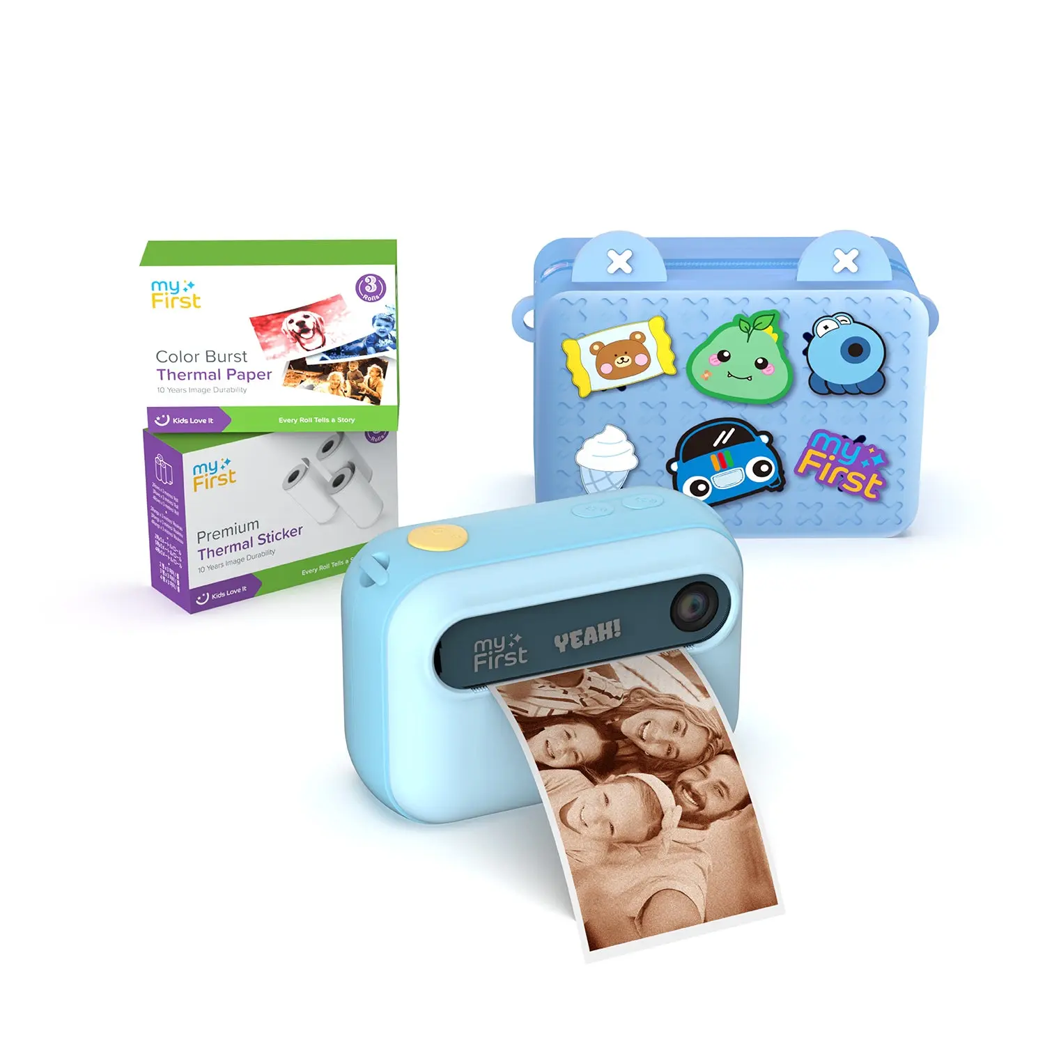 myFirst Insta 20 Instant Camera Bundle Set - Small Hands-Friendly, Child-Safe Plastic, Playful Front Screen, Prints Fast, Ideal for Birthdays & Holiday Gifting, Handy # Kids Instant Print Camera Paper Set