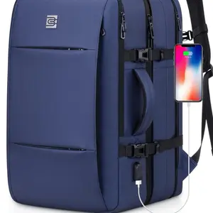 Unisex Multifunctional Travel Backpack, Bagsure Carry On Backpack 40L Flight Approved Travel Backpack for Men Women Expandable Water-resistant 17Inch Laptop Backpack with USB Charging Port for Business and Weekend Hiking