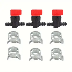 3pcs Hipa 1/4" InLine Straight Fuel Gas Cut-Off Shut Off Valve Petcock Motorcycle