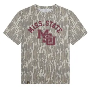 Mossy Oak Mississippi State Vault Bottomland Camo T-Shirt, Hunting Fishing Graphic Tee, Outdoor Apparel for Fans and Sportswear