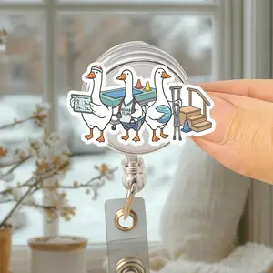 Funny Rehab Team Badge Reel, Goose Physical Therapy ID Holder, Cute Medical Badge Reel, Healthcare Worker Gift