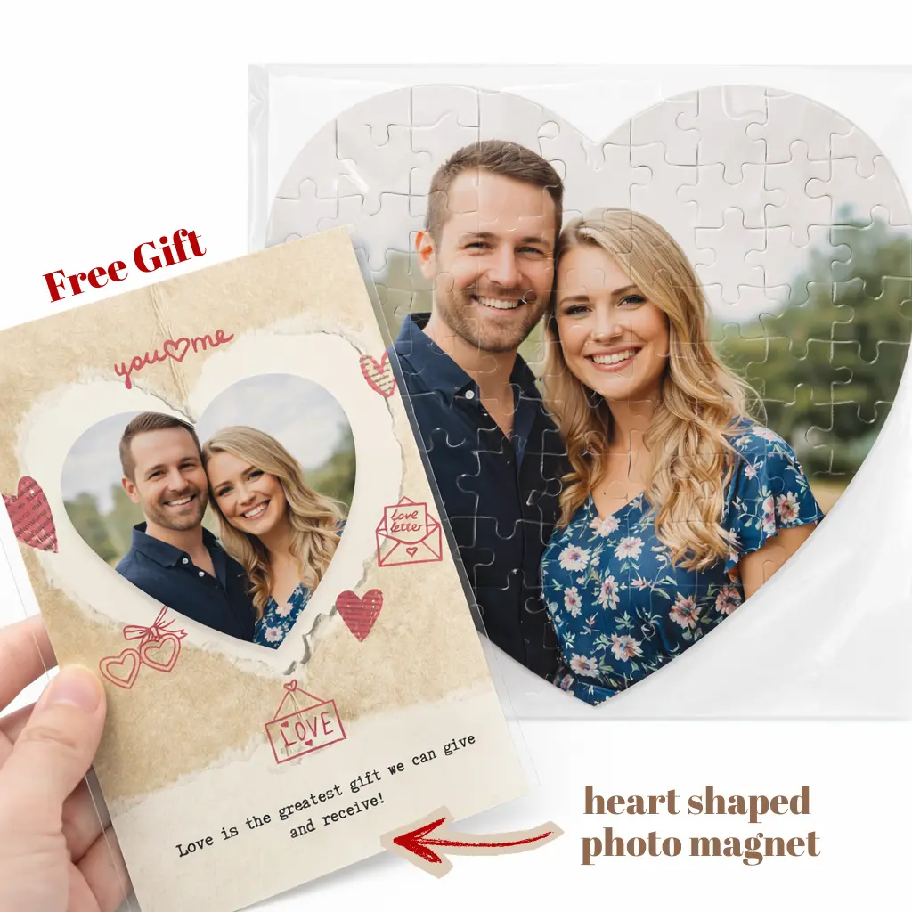 Custom Heart shaped Puzzle 75pcs 7.5×7.5 Inch ｜ Love Puzzle Gift | Romantic Keepsake for Anniversary, Birthday, Valentine’s Day & Special Moments