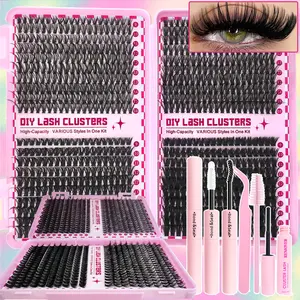 800pcs Lash Extension Kit–30D, 40D D Curl Lashes, Mixed Natural & Voluminous Styles, Includes Glue, Tweezers, Remover & Brushes – Reusable, Beginner-Friendly, DIY Eyelash Kit, Diy eyelash extensions, Ideal for Daily Use & Gifting on Holidays