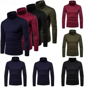 Men's Winter Thermal Pullover - TurtleneckFit Stretch T-Shirt | Long Sleeve Thermal Top, Solid Color Base Layer, Warm Cold Weather Shirt, Layering Essential, Heated Winter Tee