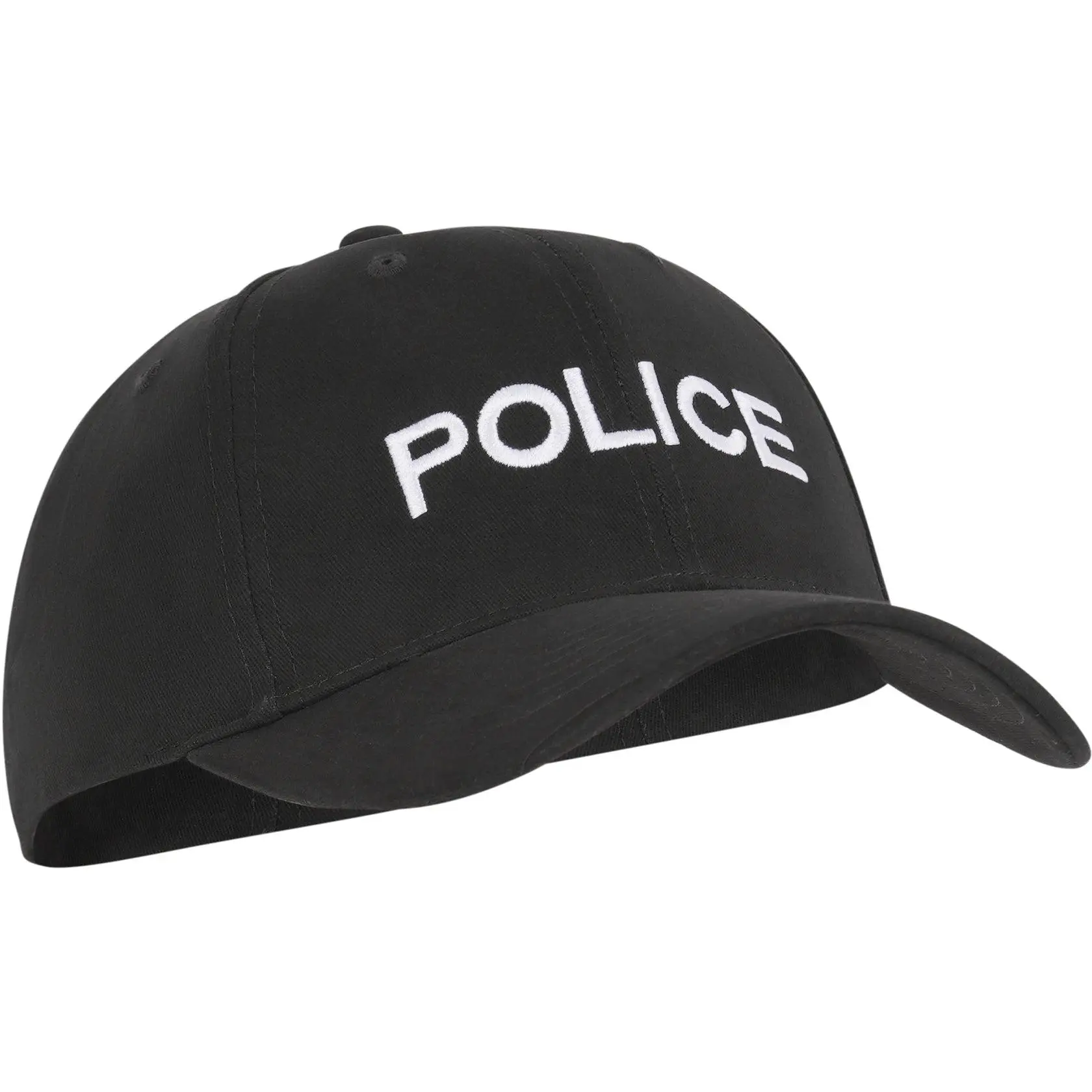 Black Police Baseball Cap - Law Enforcement Hats, Adjustable Brushed Cotton Black Cap, Hats Black Cap