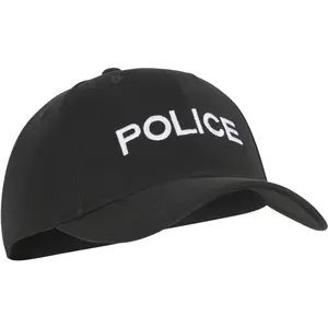 Black - POLICE Baseball Cap, Law Enforcement Hat, Adjustable, Brushed Cotton