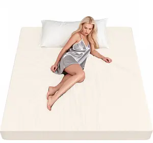 SYLAYRI Grounding Sheet Organic Cotton Grounding Bed Sheets Conductive Grounding Mat Sliver Fiber with 15ft Cord for Better Sleep Beige 1PCS