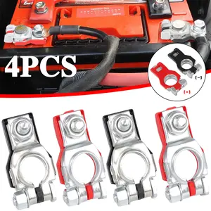 4Pcs Heavy Duty Universal Top Post Battery Terminal Connectors - 2 Positive & 2 Negative for Reliable Car Battery Connections  #fathersdaygift