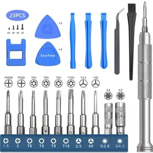 Repair Tool Kit for Nintendo Xbox PS5 PS4, 23 in 1 Triwing Screwdriver Set  Torx 3.8 4.5 Gamebit for Switch Joycon Gamecube Controller NES