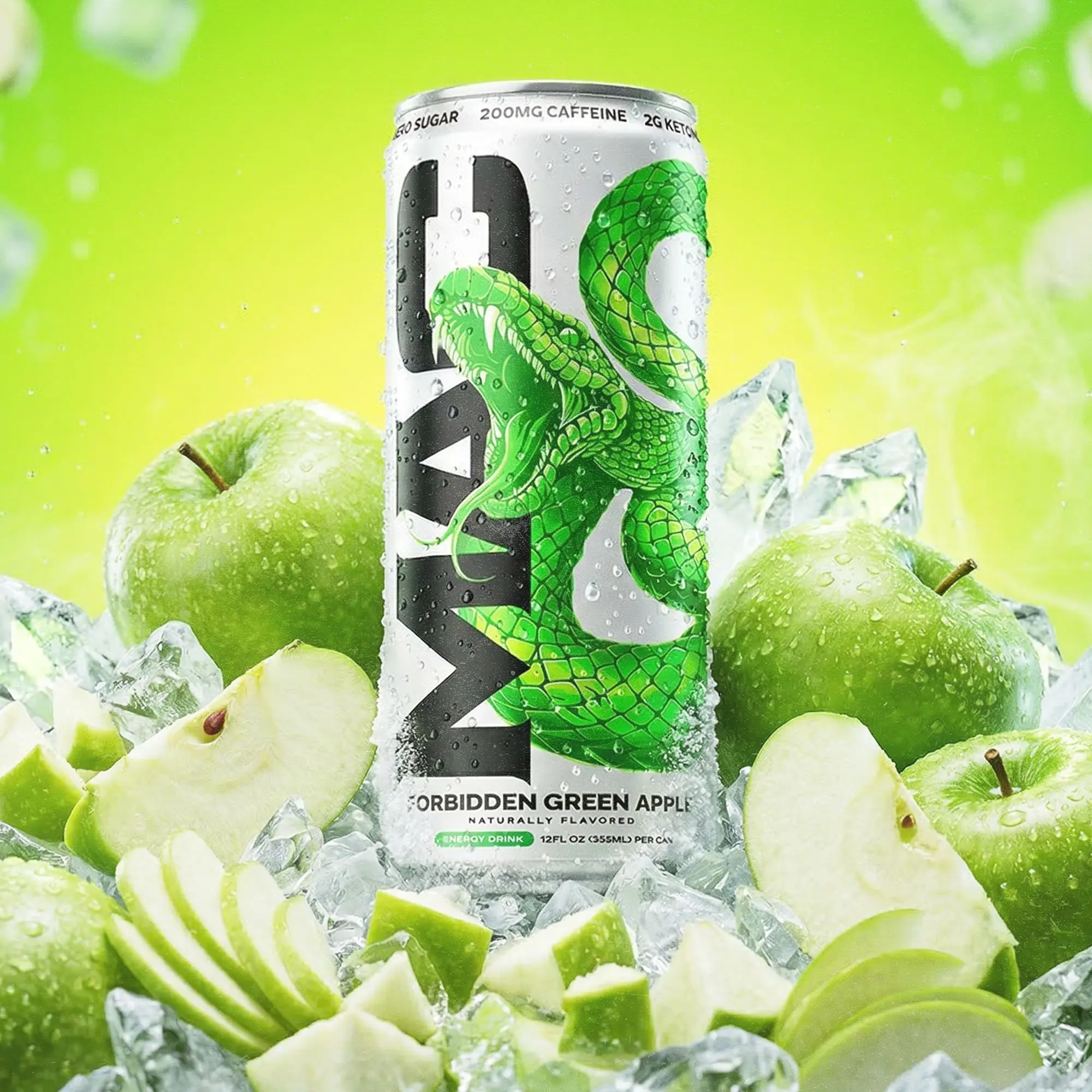 MAC Energy - Forbidden Green Apple - 12 Pack - Caffeinated Sports & Energy Drink By Conor McGregor