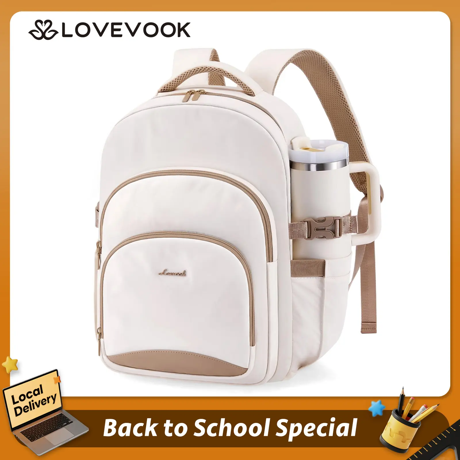 LOVEVOOK TikTokShopBackToSchool Laptop Backpack for Women, Work Backpack Casual Personal Item Travel Bag Business Computer Daypack for Teacher Nurse, Back to School Bookbag for College Student Teen Girls, Gift