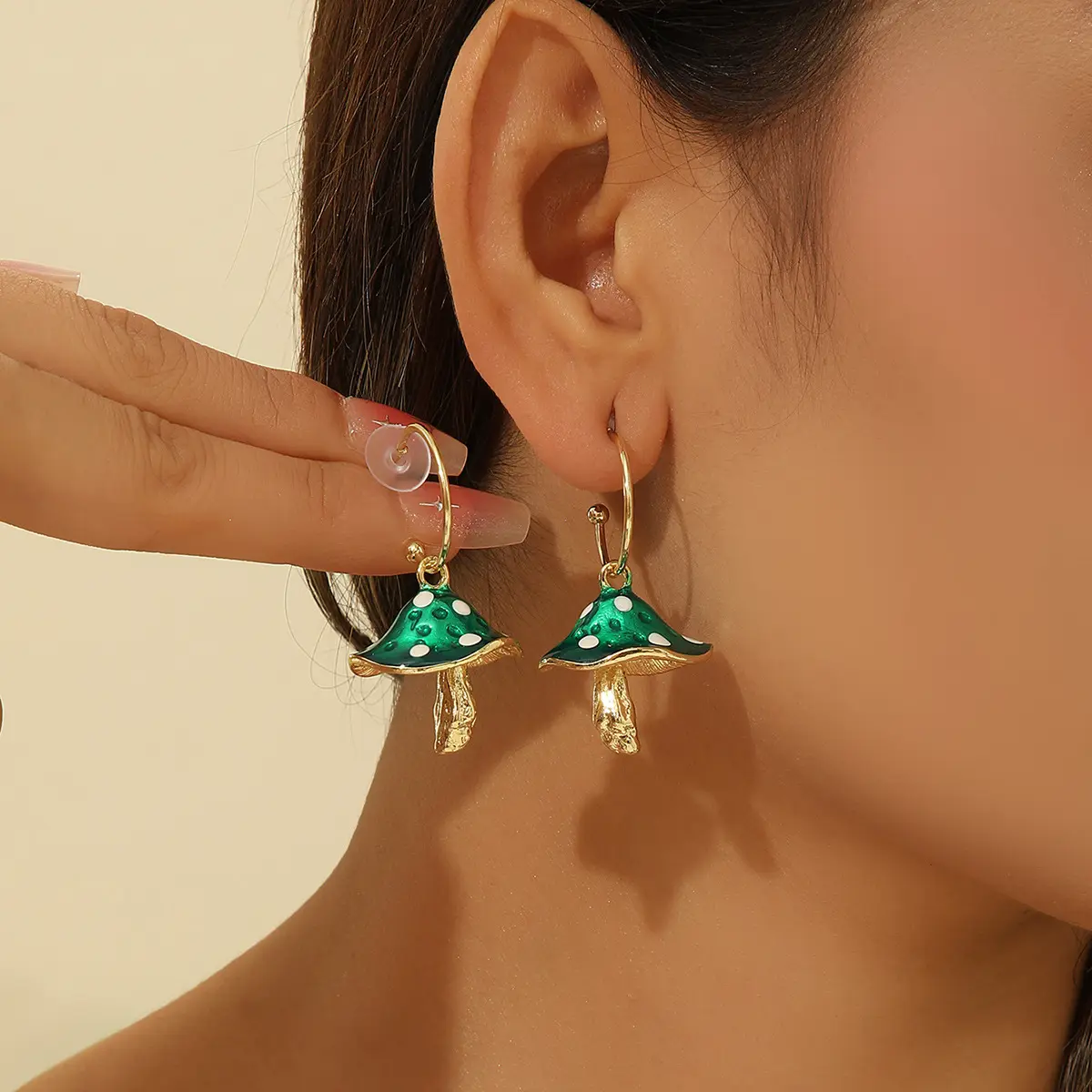 1 Pair/2 Pairs Earrings, Creative New Fantasy Cute Mori Style Small Mushroom Drop Earrings, Colorful Mushroom Earrings