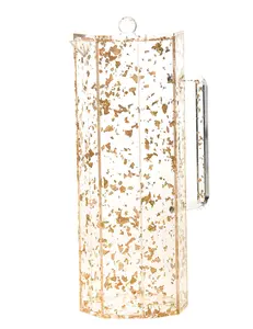 Legacy Judaica 1660-FG Decorative Traditional Lucite Pitcher with Gold Flakes, Hexagon Shape, Ideal for Gifting (Home Supplies, Home Decor)
