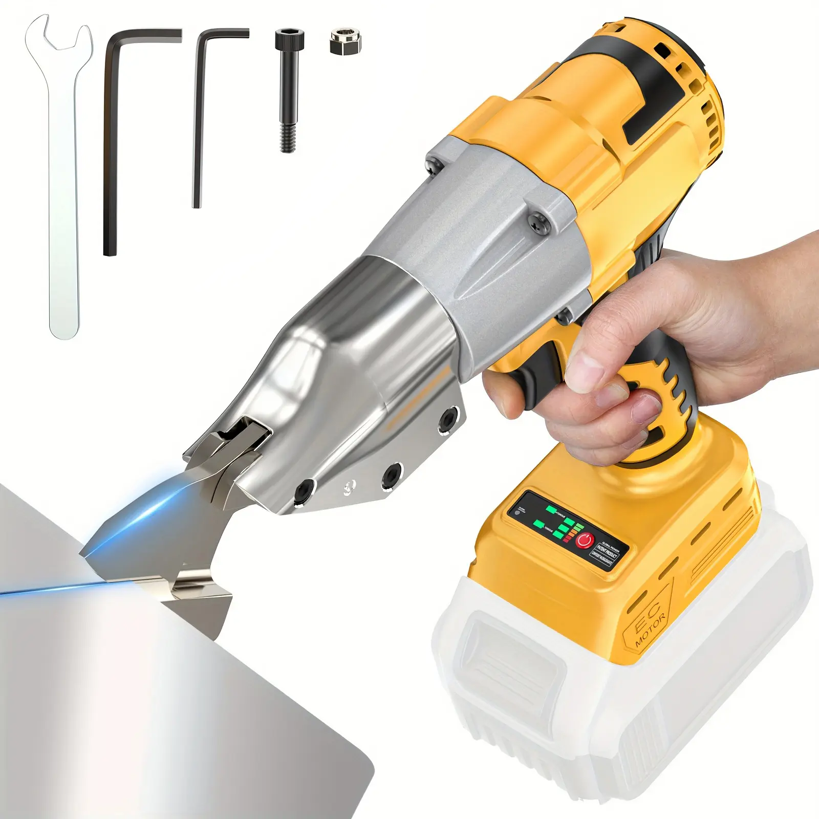 Cordless Metal Shears Compatible with Dewalt 20V Max - 14GA Heavy-Duty Cutter, 360° Rotating Head, 400 Nm Torque, Battery Not Included - Professional-Grade for Steel, Iron Cutting