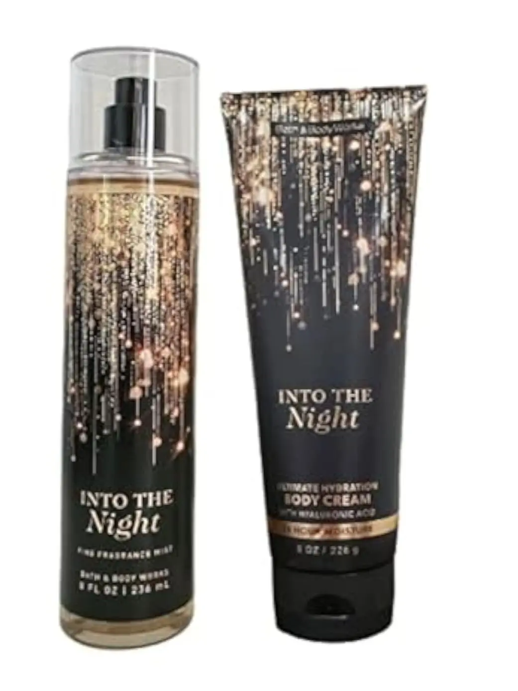 Bath & Body Works - Into the Night - Fine Fragrance Mist and Ultra Shea Body Cream - Full Size (Packaging Varies)